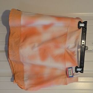 Orange and White Tie-Dye Skirt